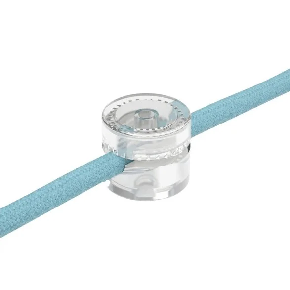Handla nu Creative cablesUniversell vägg kabelklammer för textilkabel Transparent 2-pack