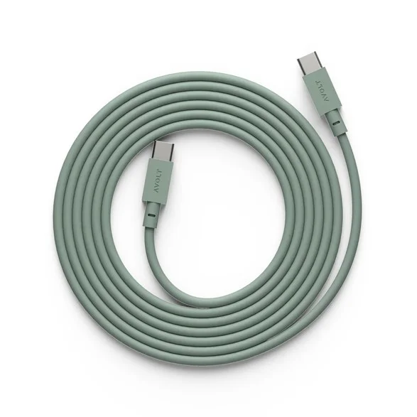 AvoltCable 1 USB-C to USB-C, Oak Green 2m Fri frakt