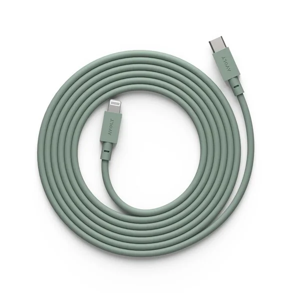 Trygg betalning AvoltCable 1 USB C to Lightning, Oak Green 2m