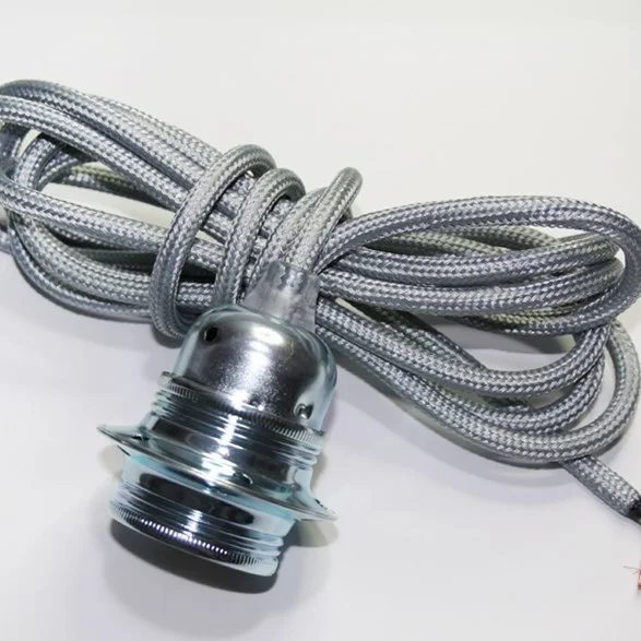 Erbjudandepris lampsladdar.seUpphäng E27 jordad, krom/silver 3m