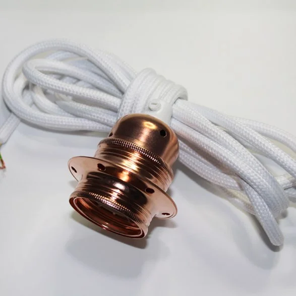 lampsladdar.seUpphäng E27 jordad, koppar/vit 3m Premium