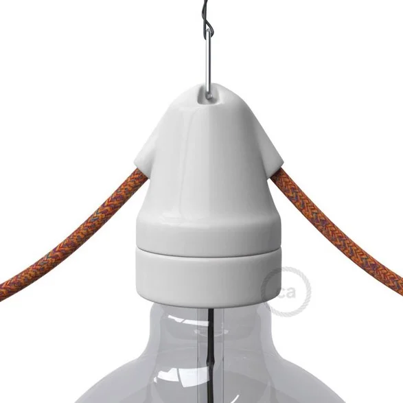 Säker betalning Creative cablesRetro Lamphållare E27 i porslin med dubbel ingång