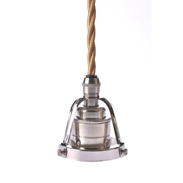 Texa DesignUpphäng 116 nickel/E27 nickel 2,5m guld tvinnad kabel Endast denna vecka