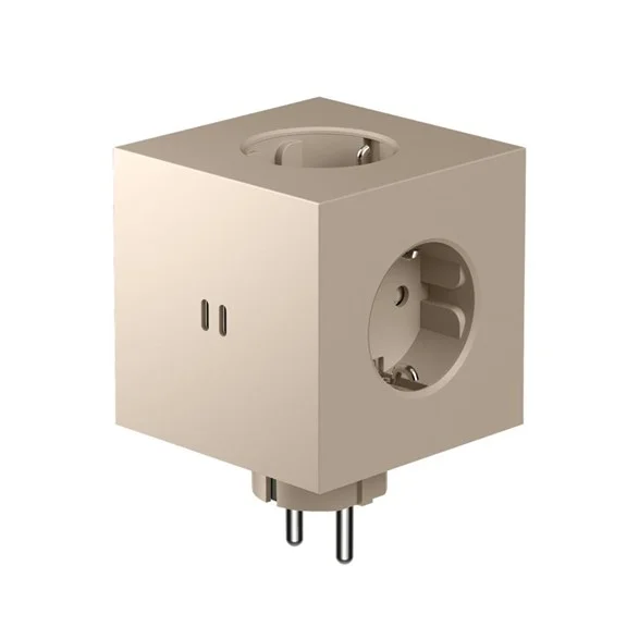 AvoltSquare 2 USB/grenuttag, Beige Expressleverans